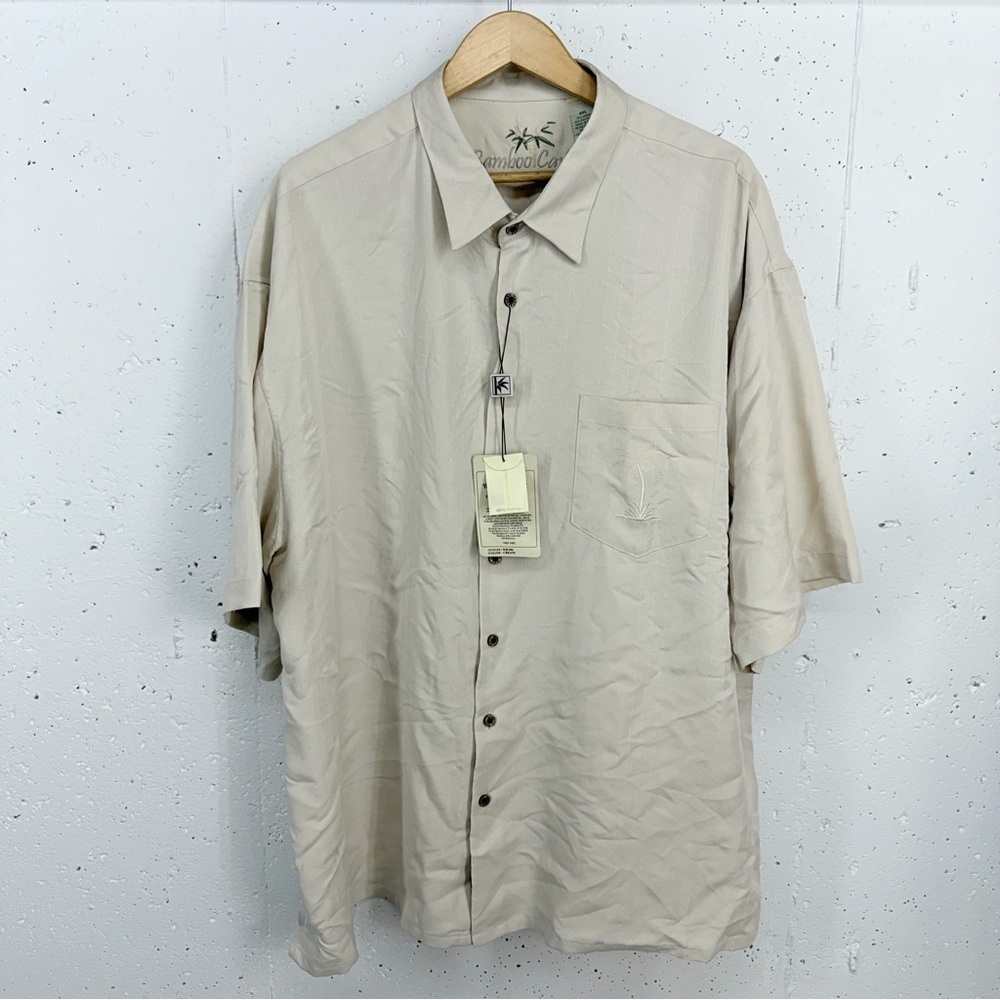 Bamboo Cay Men’s Size 4 XL Hawaiian Oat Button Down Short Sleeve Shirt NEW